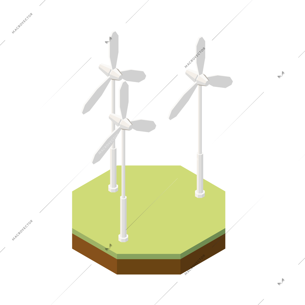 Electricity isometric composition with isolated icon of electric power facility on blank background vector illustration