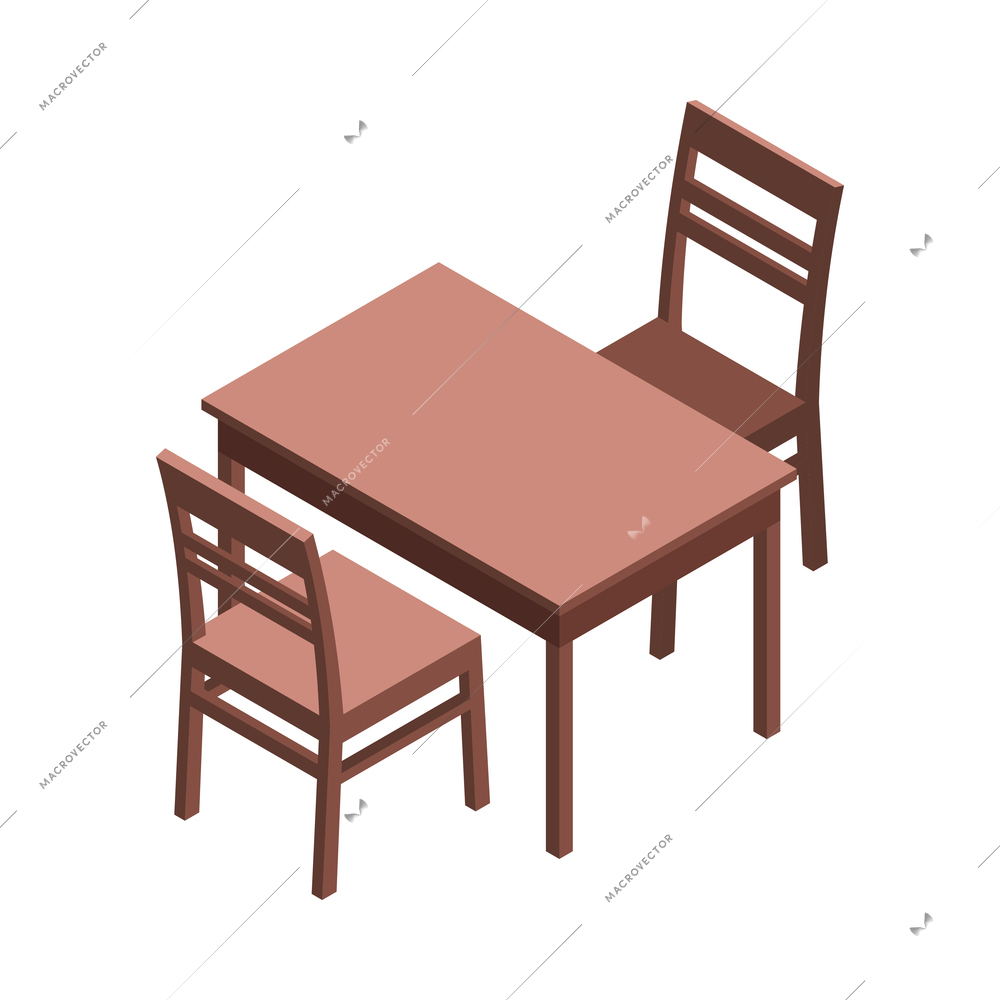 Private interior isometric composition with isolated piece of furniture on blank background vector illustration