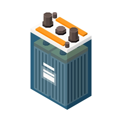 Electricity isometric composition with isolated icon of electric power facility on blank background vector illustration