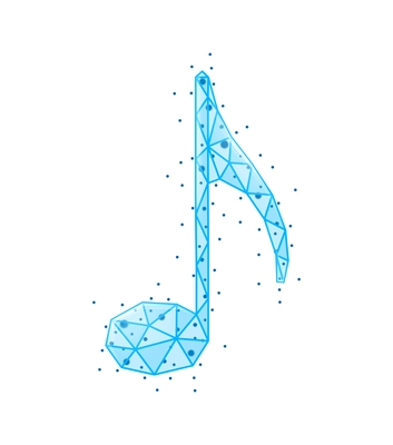 Music media polygonal wireframe composition of isolated shining image with polygons vector illustration