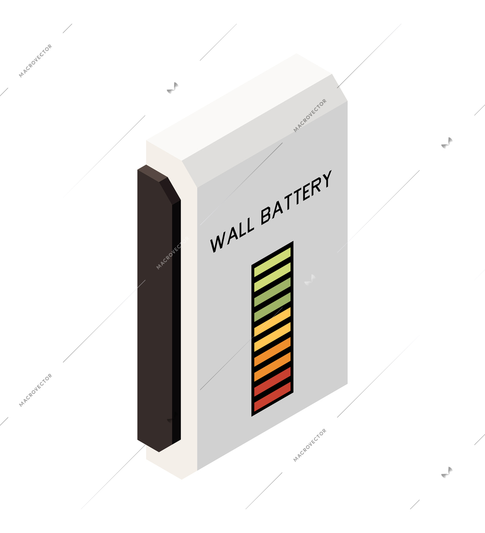 Electricity isometric composition with isolated icon of electric power facility on blank background vector illustration