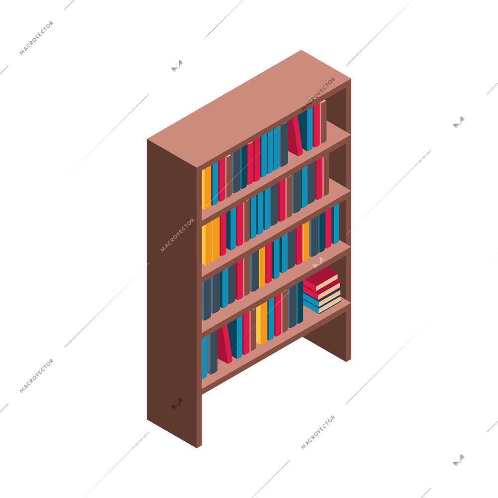 Private interior isometric composition with isolated piece of furniture on blank background vector illustration