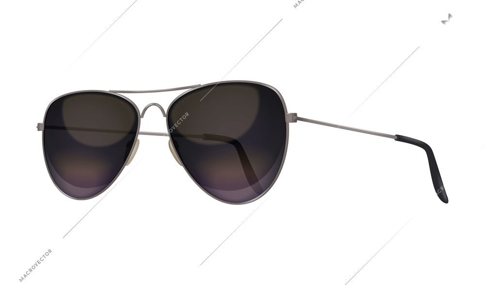 Sunglasses realistic composition with isolated image of aviator eyeglasses on blank background vector illustration