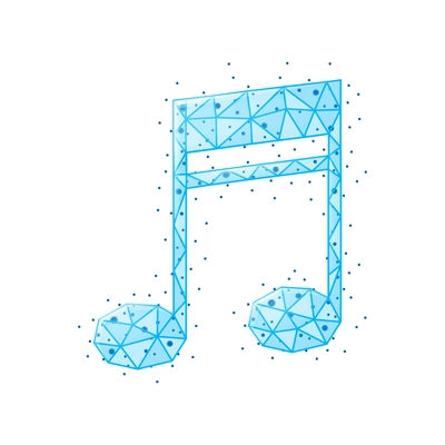 Music media polygonal wireframe composition of isolated shining image with polygons vector illustration