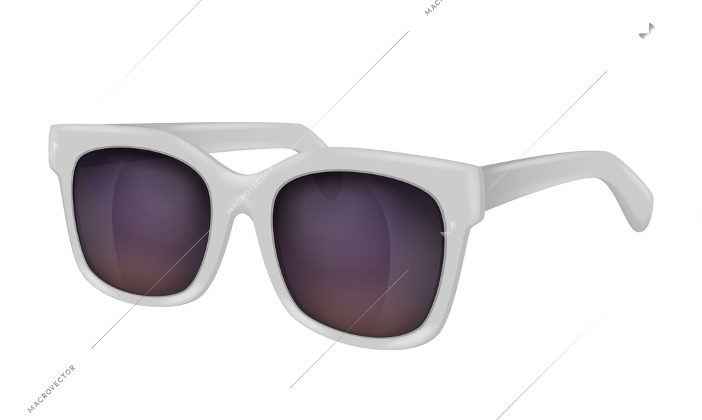 Sunglasses realistic composition with isolated image of aviator eyeglasses on blank background vector illustration