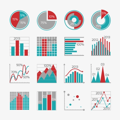 Infographic elements for business report presentation or website isolated vector illustration