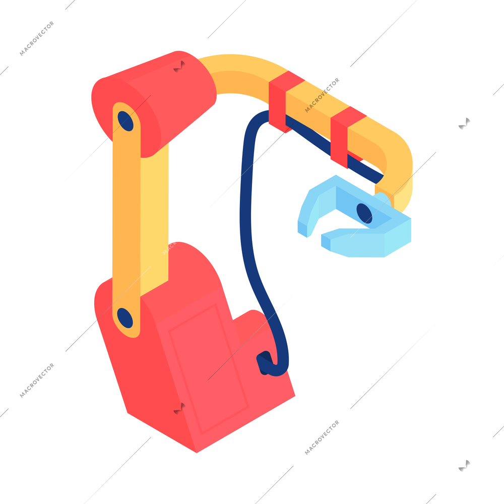 Robot automation composition with isolated image of robotic machinery on blank background vector illustration