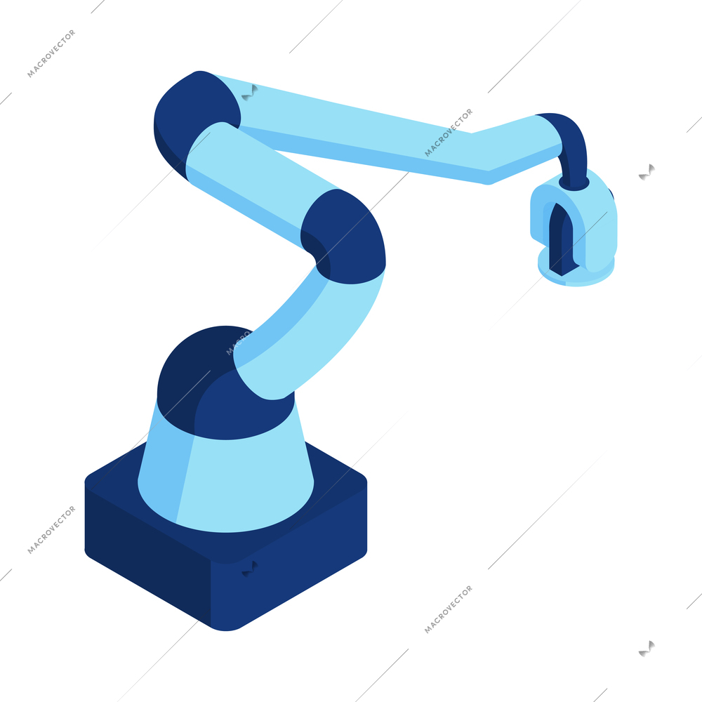 Robot automation composition with isolated image of robotic machinery on blank background vector illustration