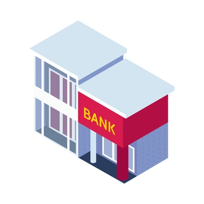 Isometric bank financial composition with isolated banking image on blank background vector illustration