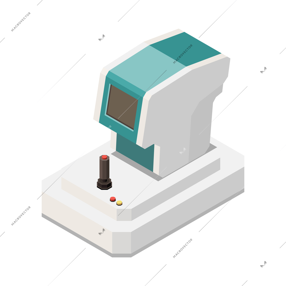 Ophthalmology isometric composition with isolated image of eyesight aid on blank background vector illustration