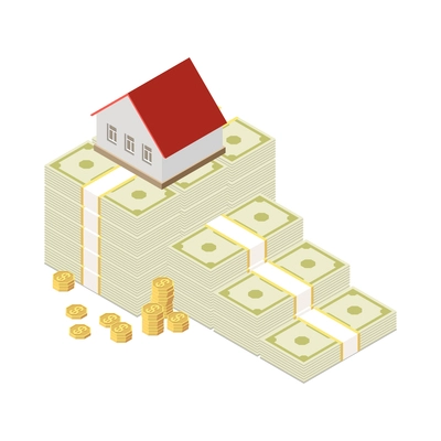 Investment online trading isometric composition with isolated financial concept on blank background vector illustration