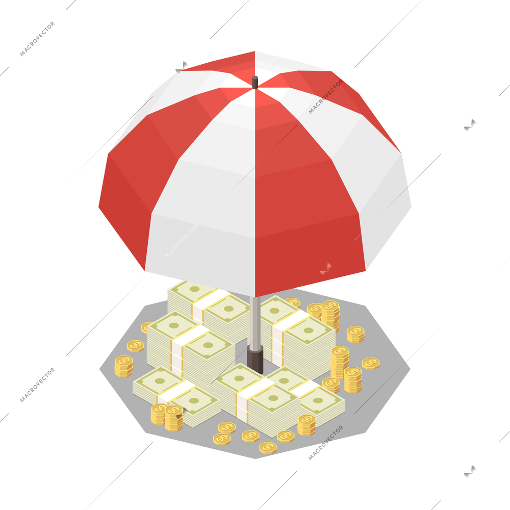 Investment online trading isometric composition with isolated financial concept on blank background vector illustration