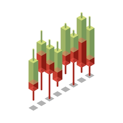 Investment online trading isometric composition with isolated financial concept on blank background vector illustration