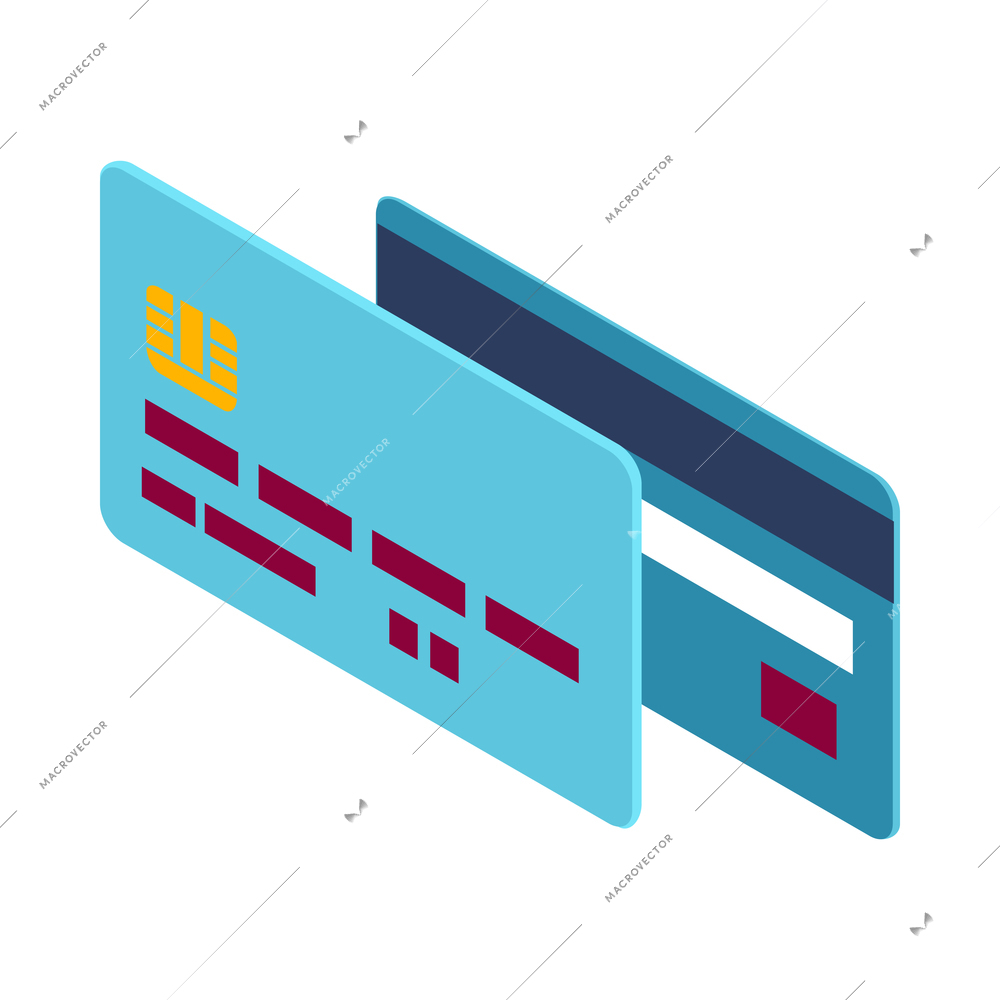 Isometric bank financial composition with isolated banking image on blank background vector illustration