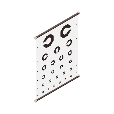 Ophthalmology isometric composition with isolated image of eyesight aid on blank background vector illustration