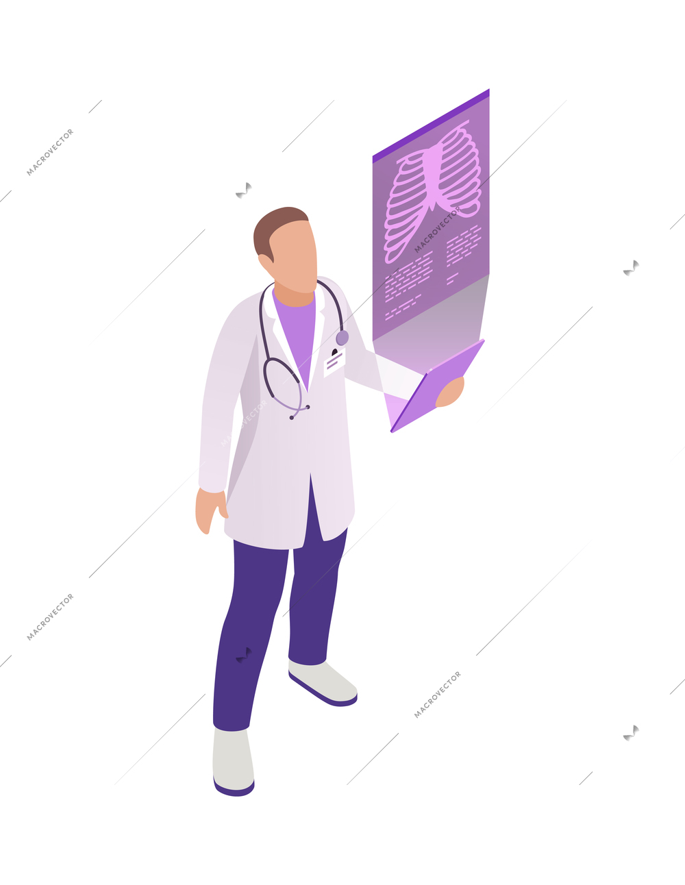Telemedicine digital health glow isometric composition with isolated remote medical aid images vector illustration