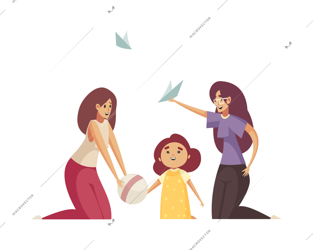 Sex homosexual lgbt lesbian gay bisexual transgender family composition with isolated cartoon human characters vector illustration