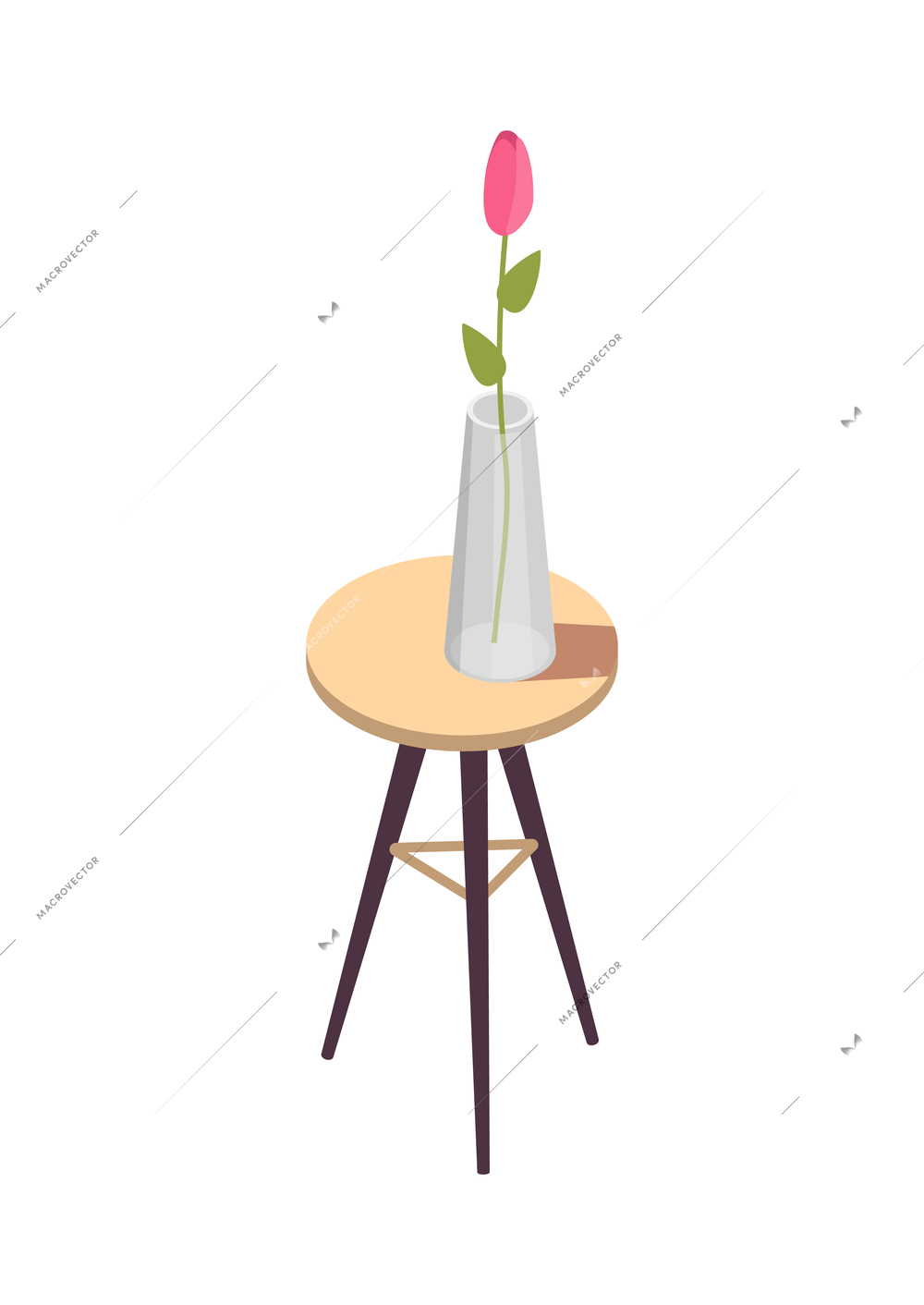 Furniture isometric composition with isolated image of designer furniture item on blank background vector illustration