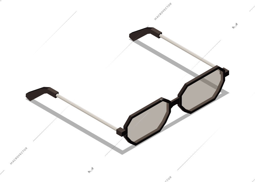 Ophthalmology isometric composition with isolated image of eyesight aid on blank background vector illustration