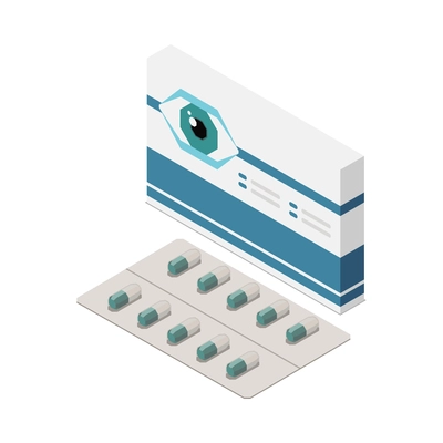 Ophthalmology isometric composition with isolated image of eyesight aid on blank background vector illustration