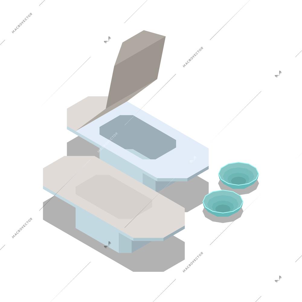 Ophthalmology isometric composition with isolated image of eyesight aid on blank background vector illustration