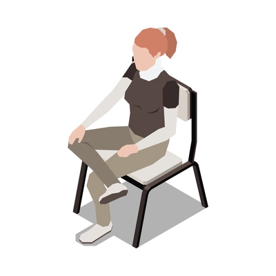Injured people first aid isometric composition with isolated human character of injured person vector illustration