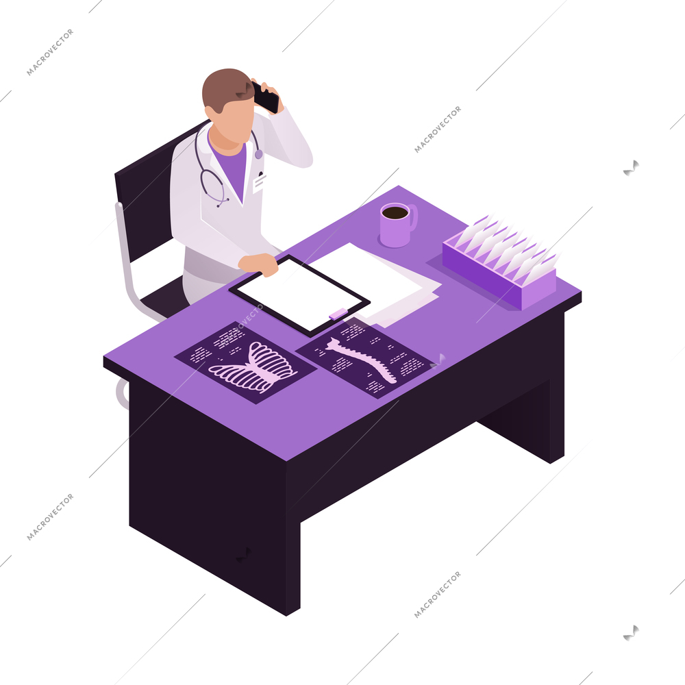 Telemedicine digital health glow isometric composition with isolated remote medical aid images vector illustration