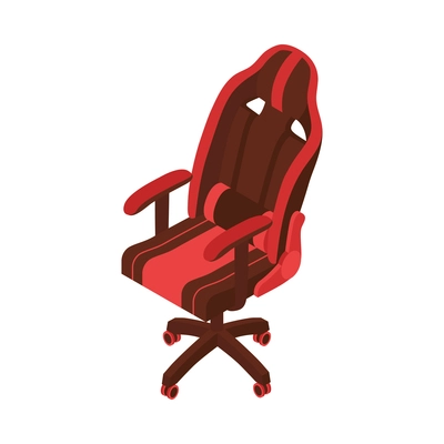 Cyber sport competition isometric composition with isolated image of cybersport player armchair vector illustration