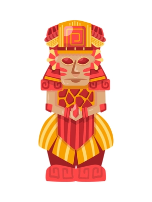 Maya civilization culture composition with tribal doodle image on blank background vector illustration