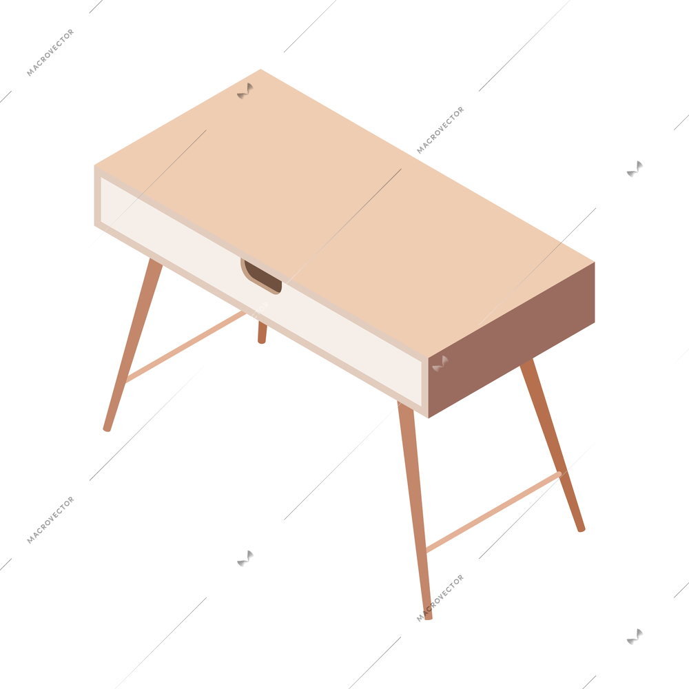 Furniture isometric composition with isolated image of designer furniture item on blank background vector illustration