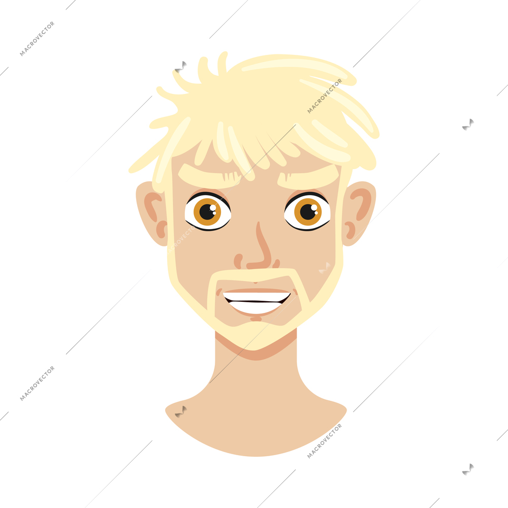 Portrait face creator composition with isolated cartoon style human head with face on blank background vector illustration