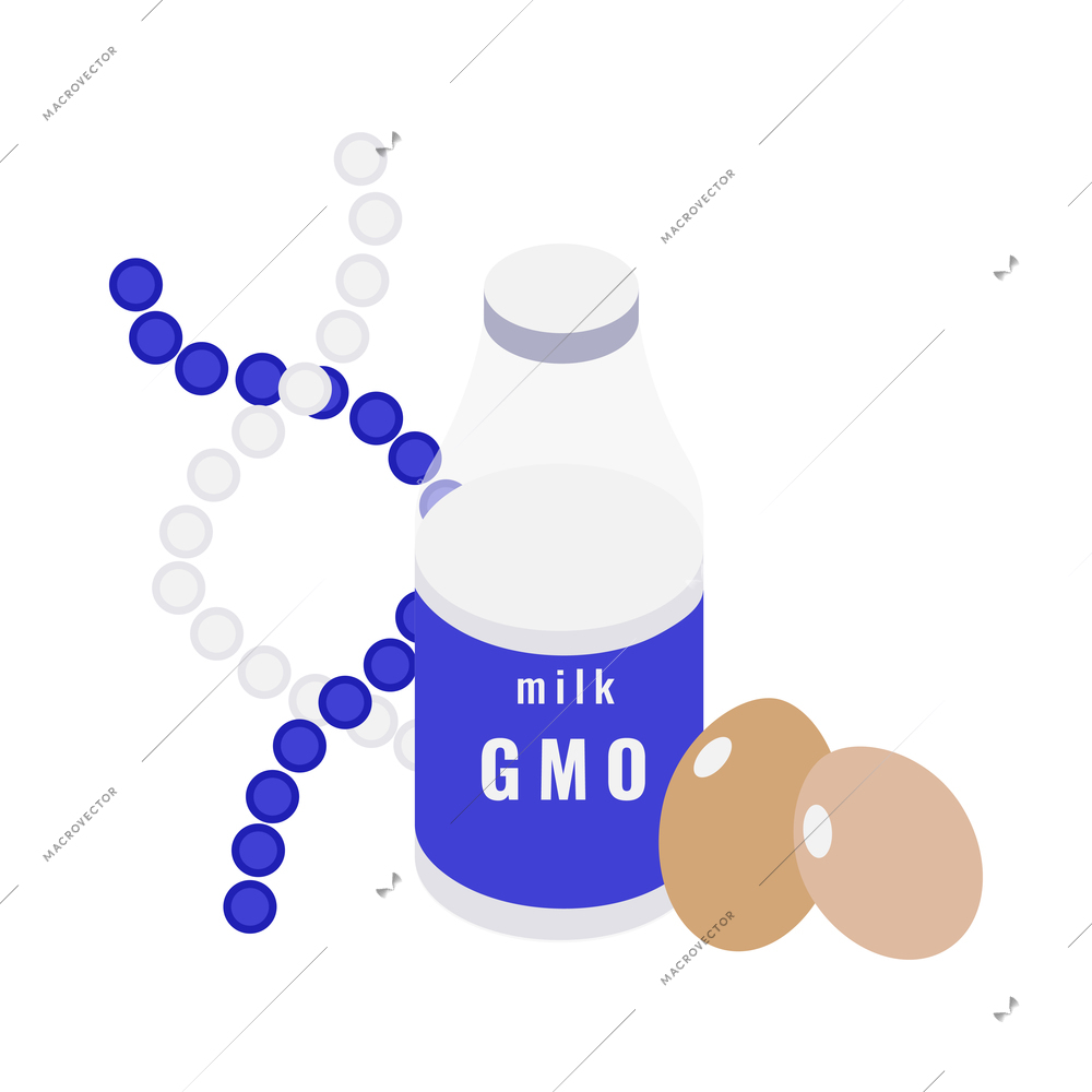 Gmo bio engineering isometric composition with human character of scientist in lab environment vector illustration