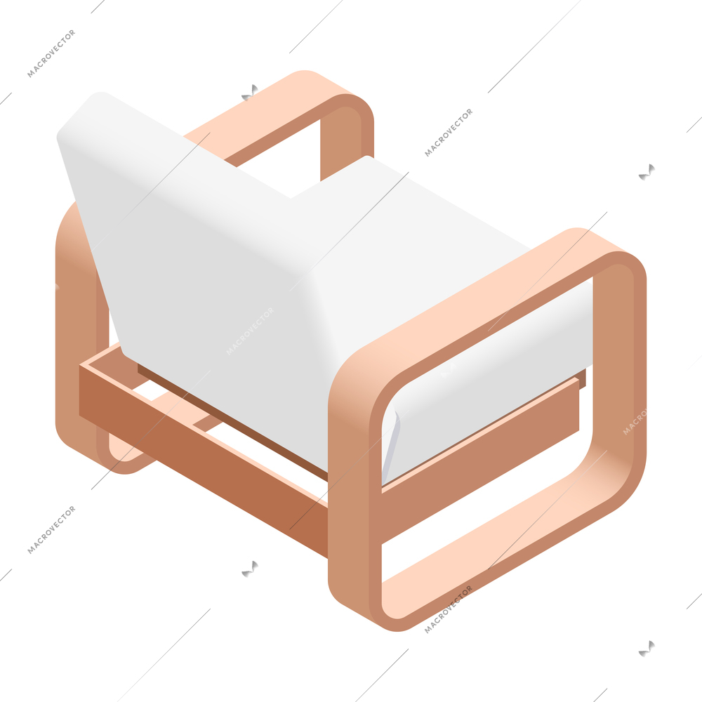 Furniture isometric composition with isolated image of designer furniture item on blank background vector illustration