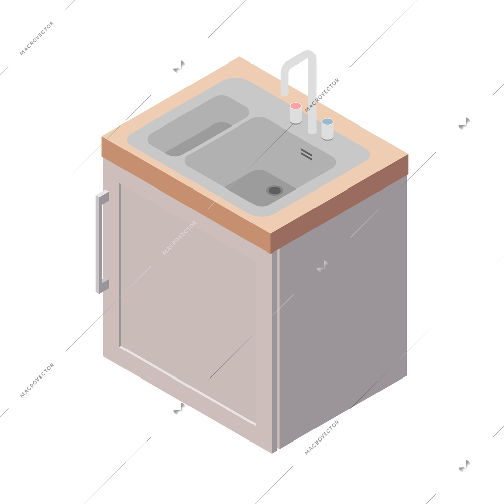 Furniture isometric composition with isolated image of designer furniture item on blank background vector illustration