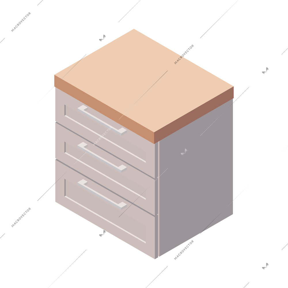 Furniture isometric composition with isolated image of designer furniture item on blank background vector illustration