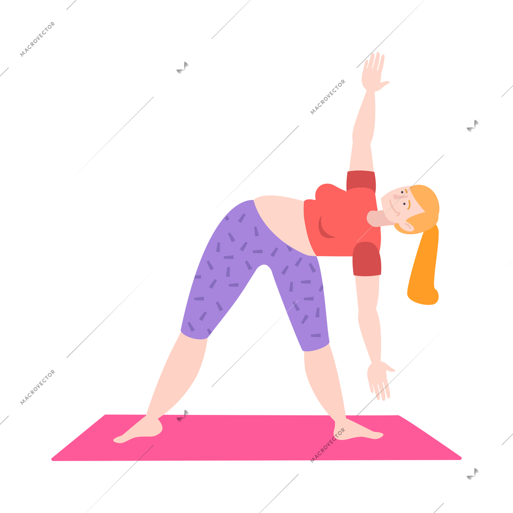 Street sport people flat composition with isolated doodle character of person performing exercise vector illustration