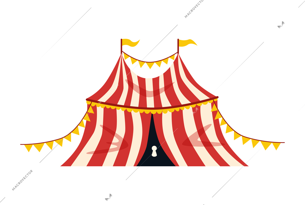 Circus composition with isolated vintage cartoon style image on blank background vector illustration