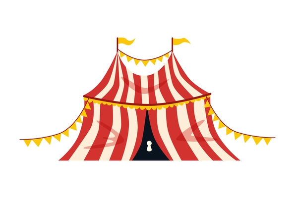 Circus composition with isolated vintage cartoon style image on blank background vector illustration