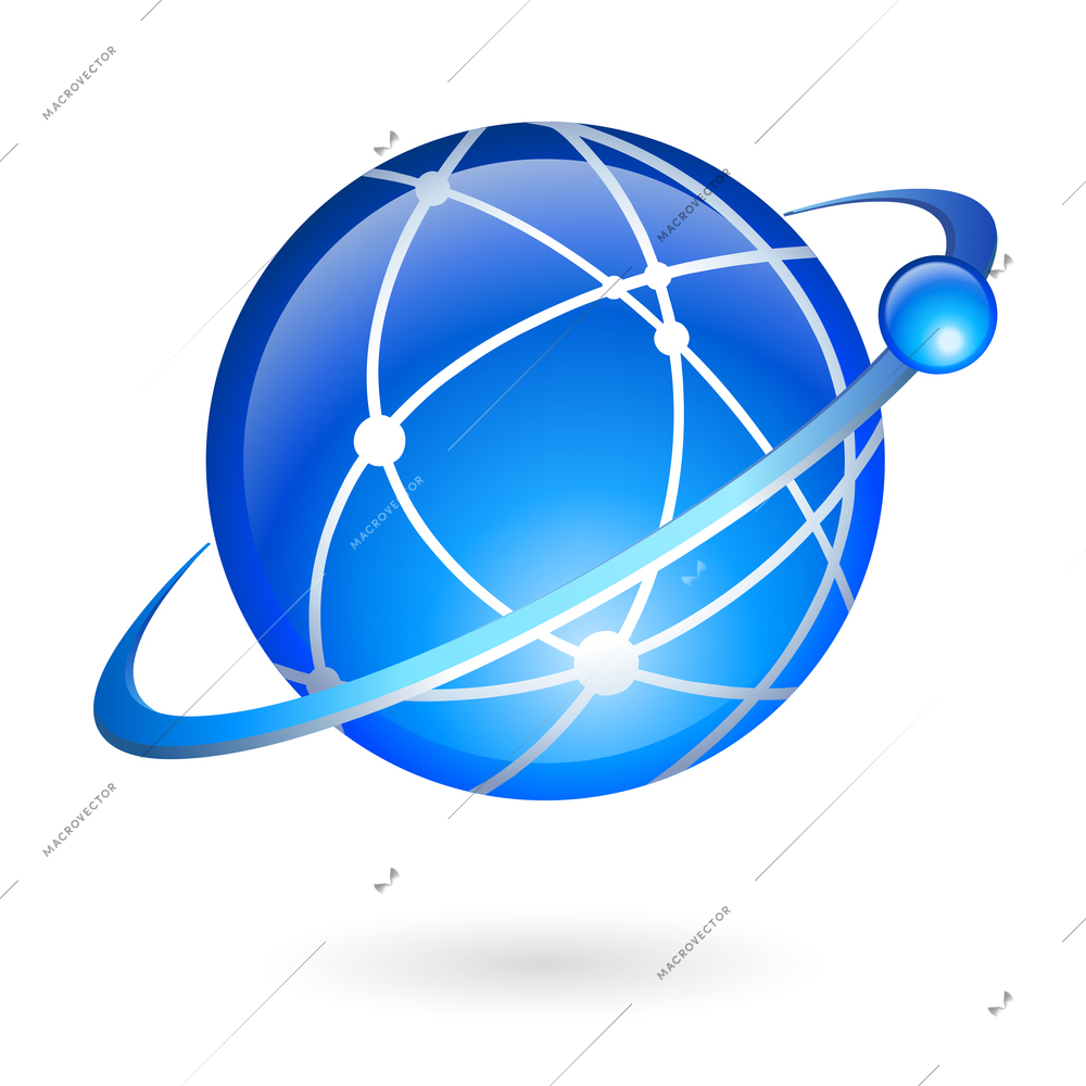 Global connection and navigation technology concept isolated vector illustration