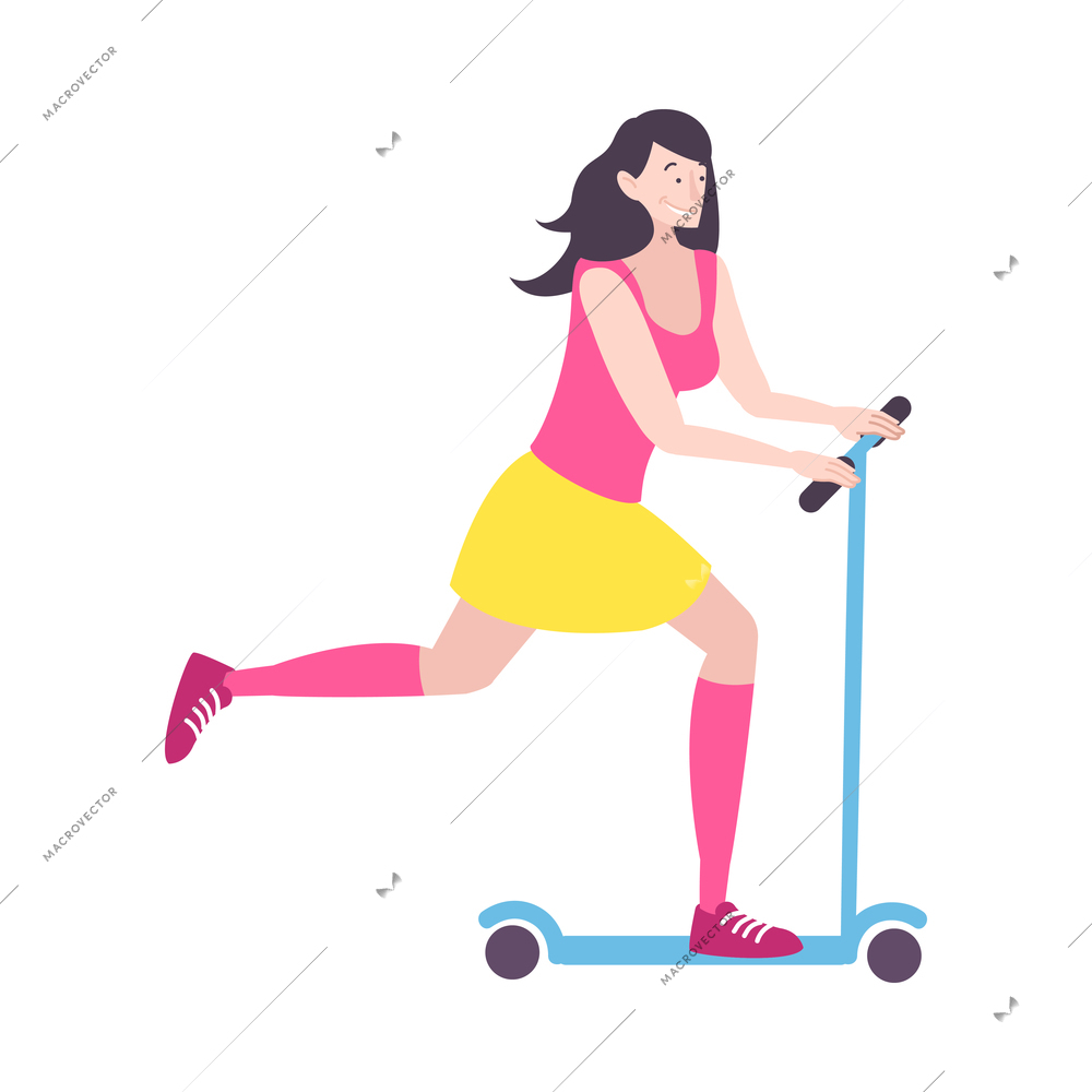 Street sport people flat composition with isolated doodle character of person performing exercise vector illustration