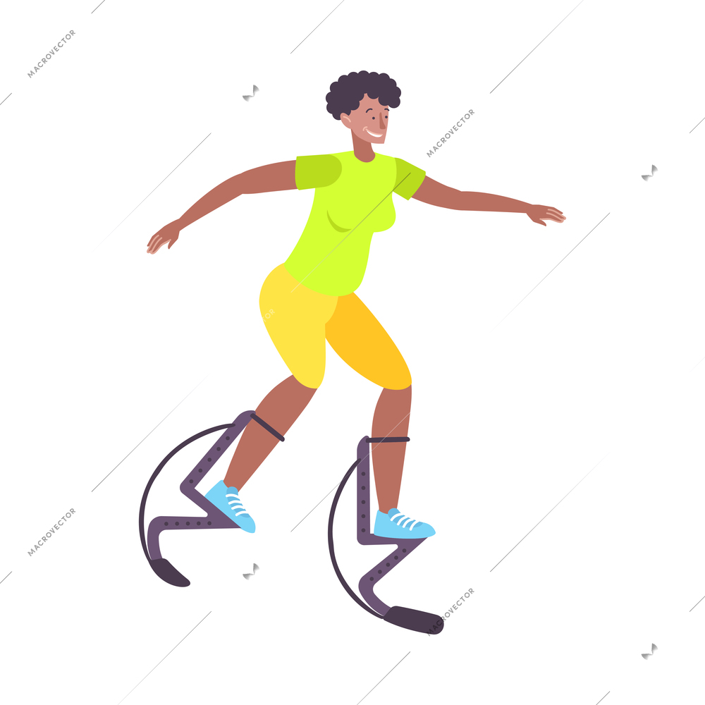 Street sport people flat composition with isolated doodle character of person performing exercise vector illustration