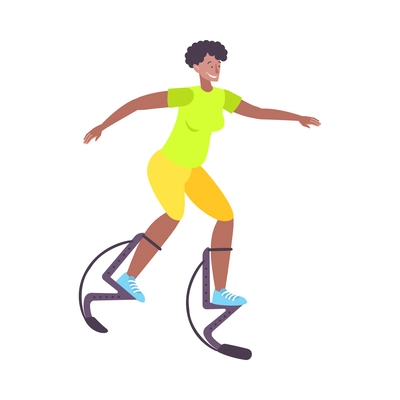 Street sport people flat composition with isolated doodle character of person performing exercise vector illustration