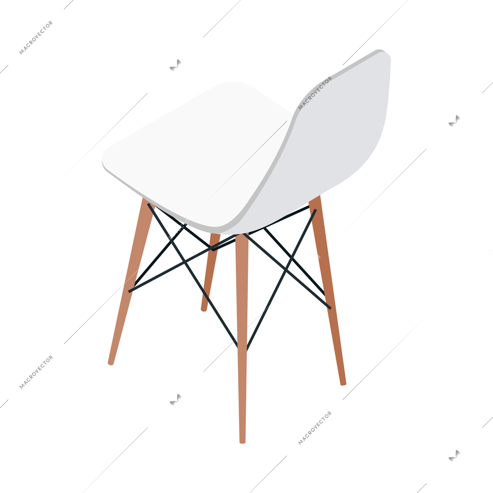 Furniture isometric composition with isolated image of designer furniture item on blank background vector illustration