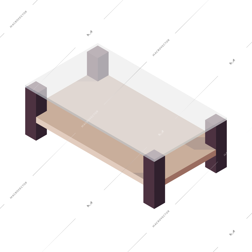 Furniture isometric composition with isolated image of designer furniture item on blank background vector illustration