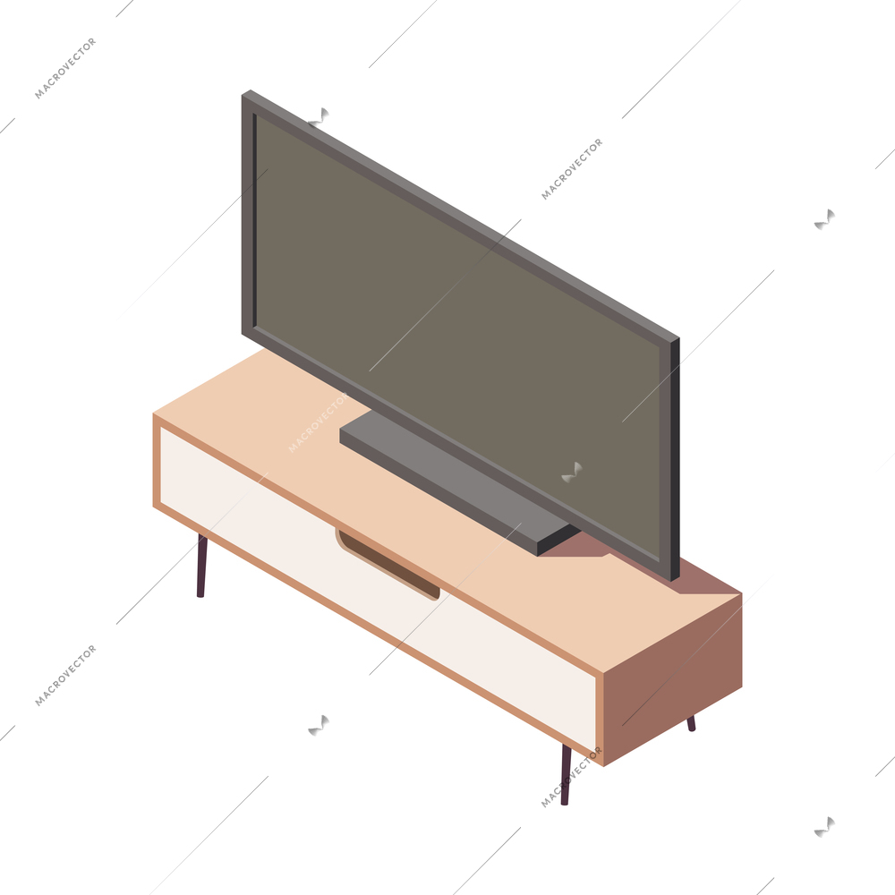 Furniture isometric composition with isolated image of designer furniture item on blank background vector illustration