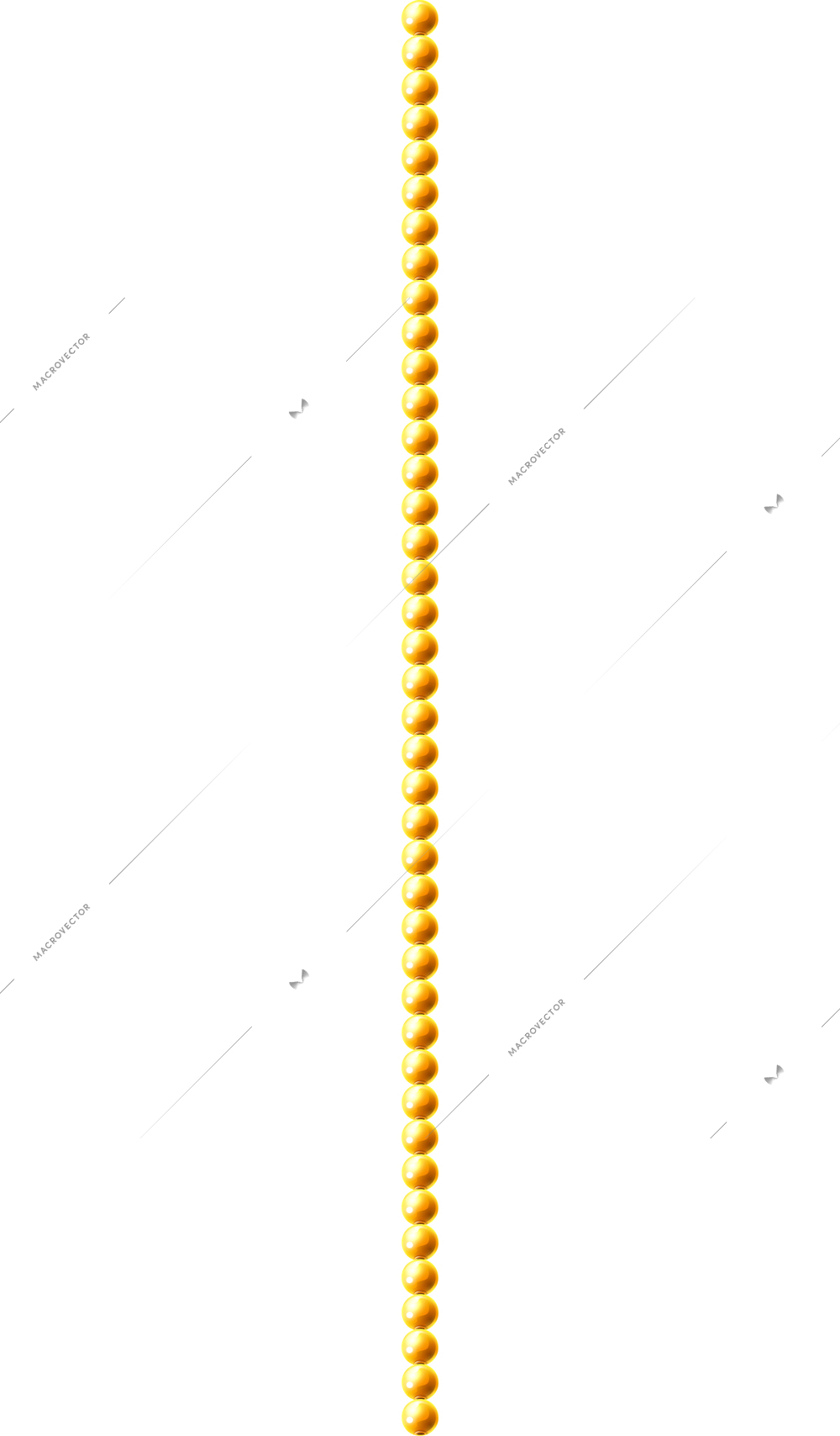 Realistic chain composition of isolated golden jewelry chain on blank background vector illustration