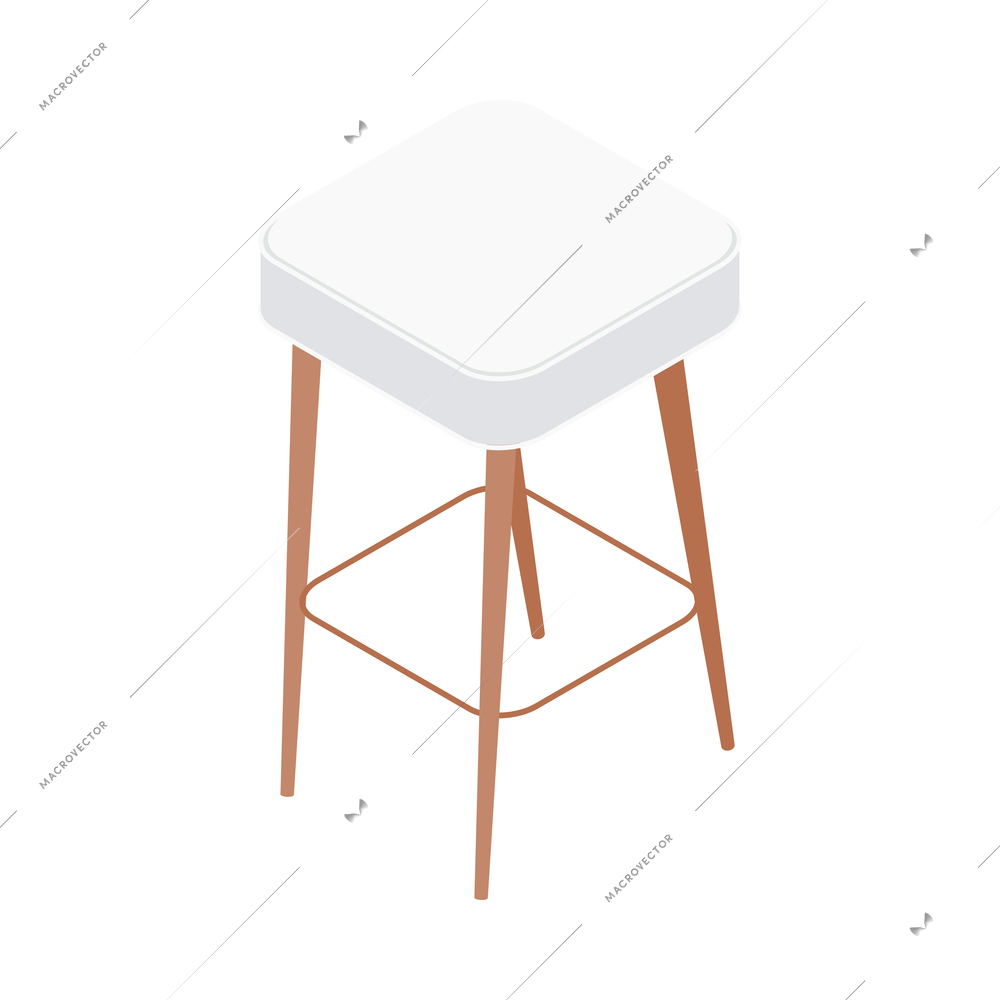 Furniture isometric composition with isolated image of designer furniture item on blank background vector illustration