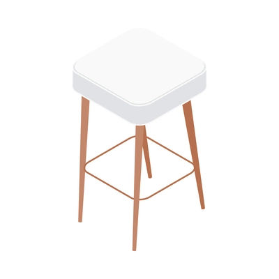 Furniture isometric composition with isolated image of designer furniture item on blank background vector illustration