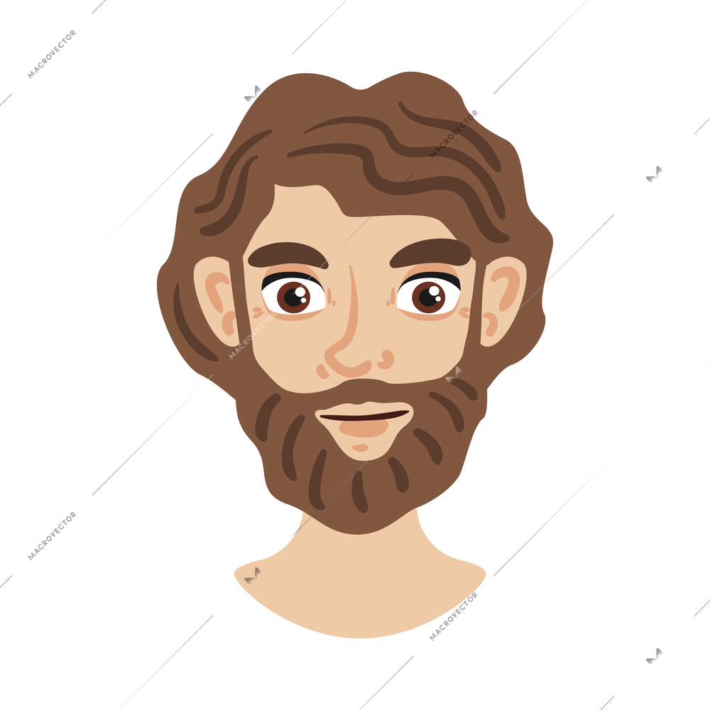 Portrait face creator composition with isolated cartoon style human head with face on blank background vector illustration