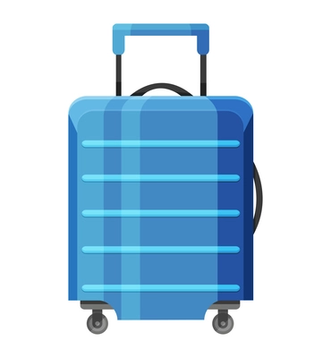Suitcase and contents flat composition with isolated image of summer vacation item on blank background vector illustration